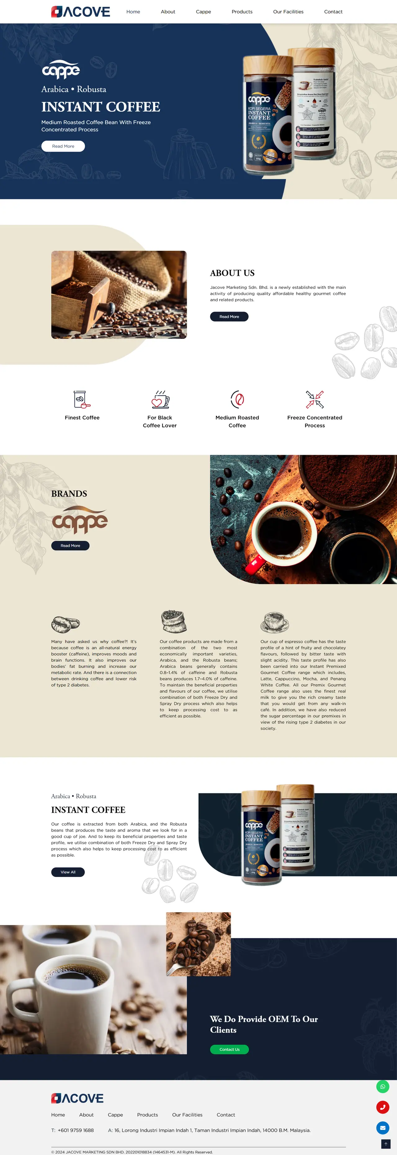 Full-page screenshot of Jacove